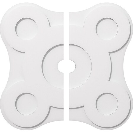 Ekena Millwork Luna Architectural Grde PVC Contemporary Ceiling Medallion, Two Piece, 30"OD x 3"ID x 10 1/2"C x 1"P CMP30LA2-03000